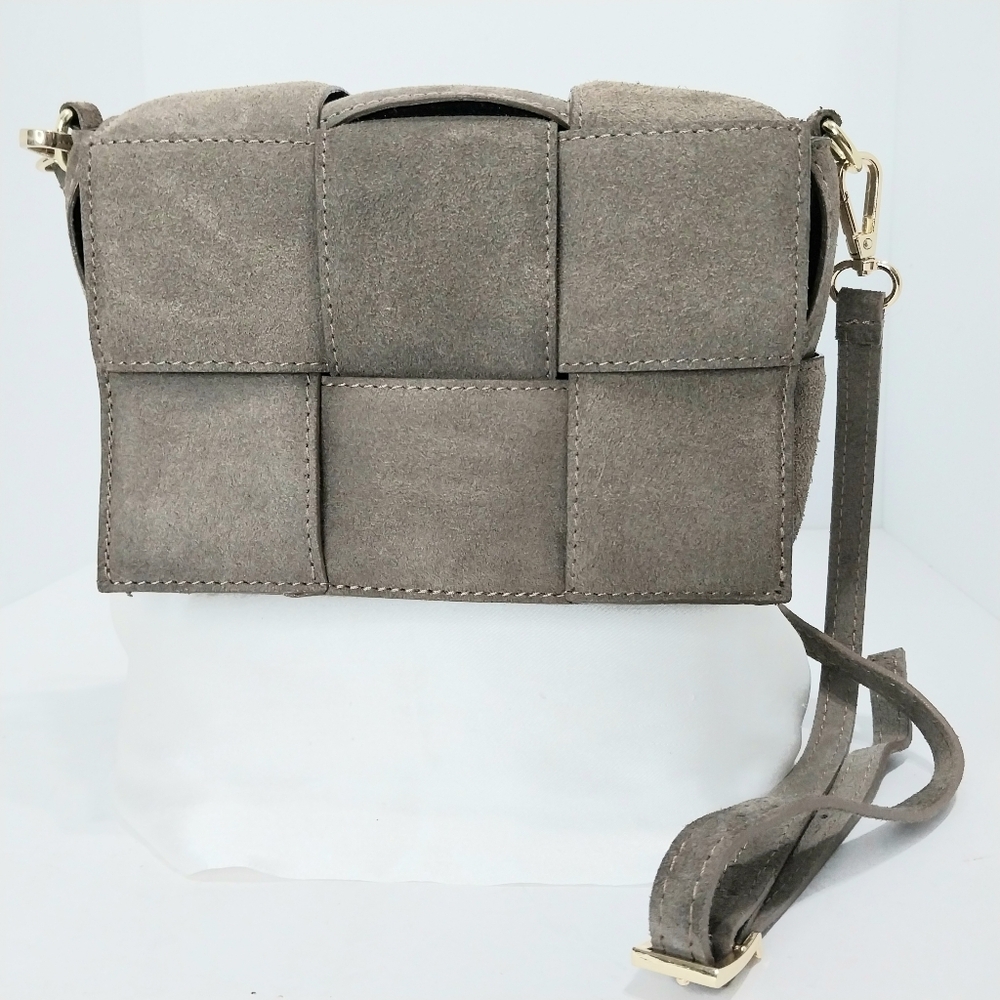 Viola Castellani Woven Suede Padded Crossbody Bag - Picture 10 of 10